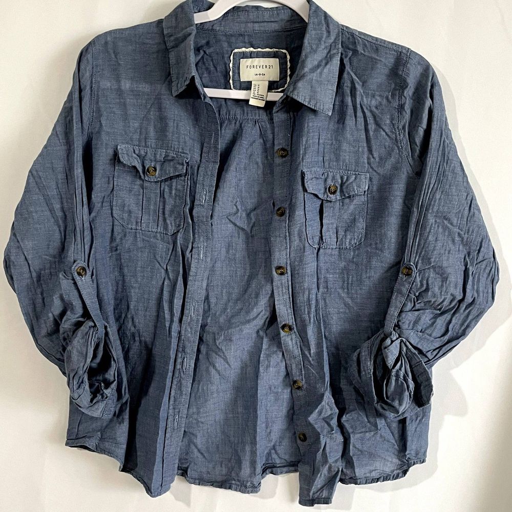 Forever 21 denim style button down shirt
